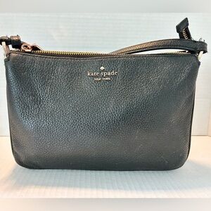 Kate Spade Triple Gusset Crossbody Black Pebble Leather